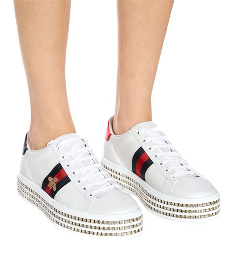 gucci platform sneakers with crystals|gucci new ace platform sneakers.